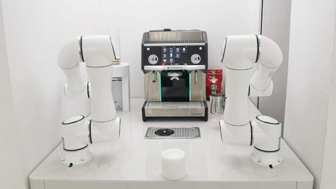Double arm coffee machine